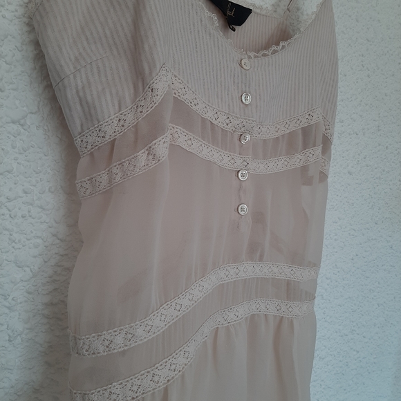 JACK by BB Dakota Cream Lace Accent Semi Sheer Camisole Tank Top Size L - Picture 2 of 9